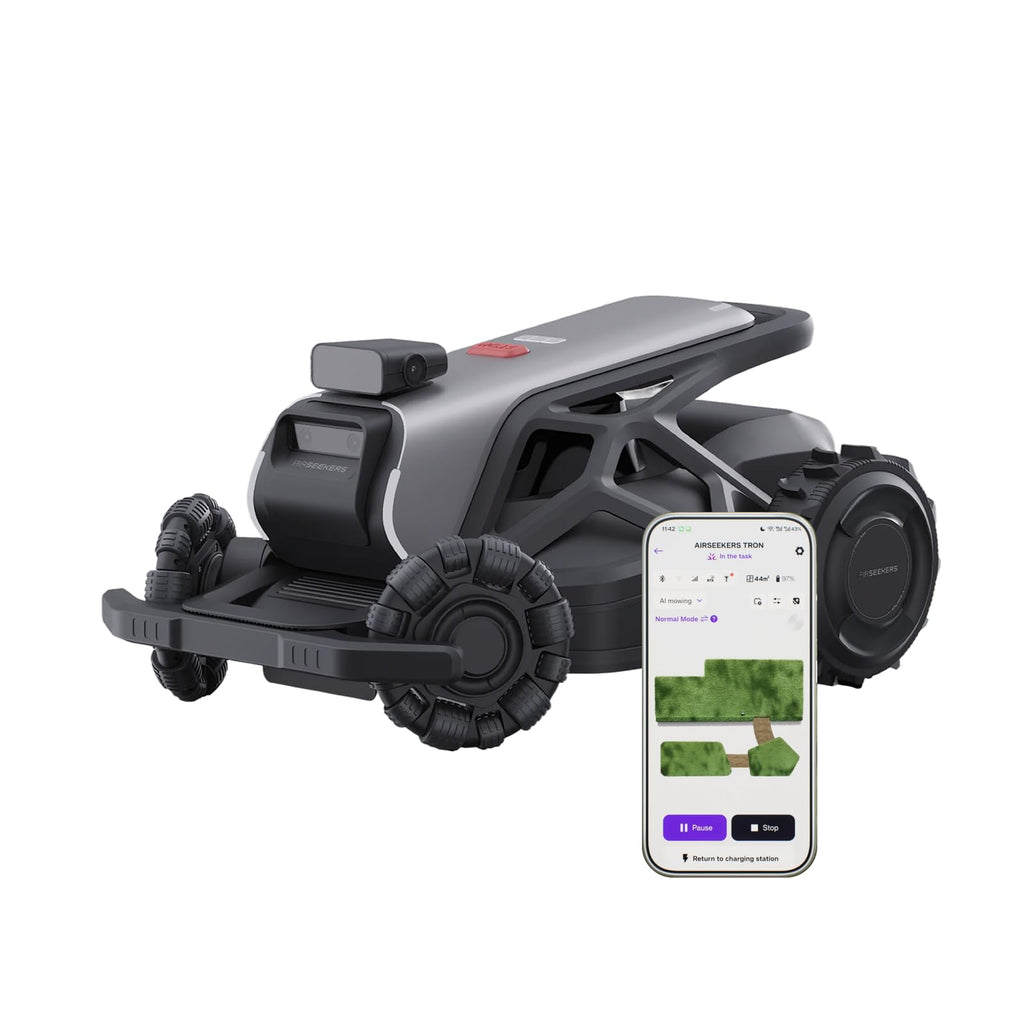 TRON Robot Lawn Mower 1 Acres, NRTK + 5 Vision Wire-Robotic Lawnmowe,AI Obstacle Avoidance, No Perimeter Wire,App Control,Automatic MAPE,65% Slope, All-Terrain Mowing,IPX6 Waterproof