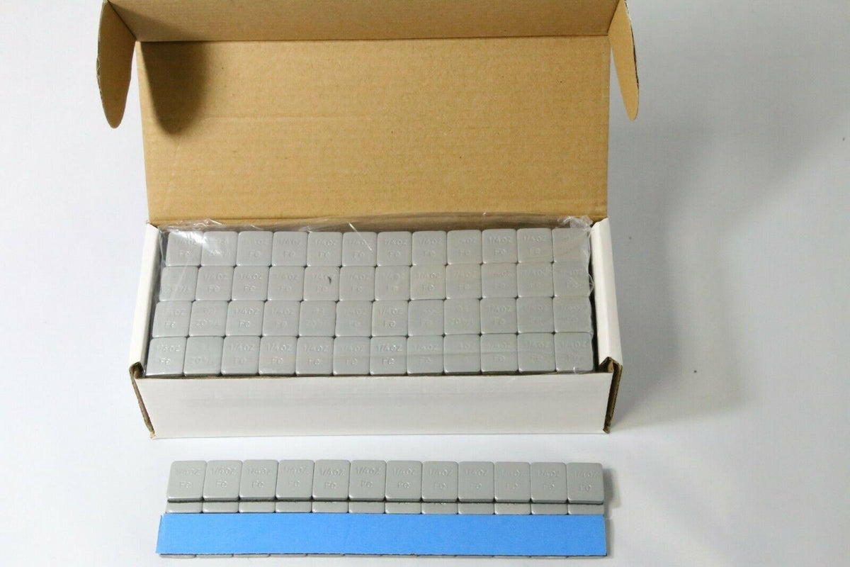 6 BOX 1/4 OZ GRAY WHEEL WEIGHTS STICK-ON ADHESIVE TAPE 54 LBS LEAD-FREE
