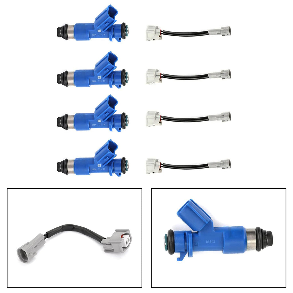 4PCS Fuel Injectors 16450RWCA01 Fit Honda Civic Fit Acura RSX W/Adapters 410CC Generic