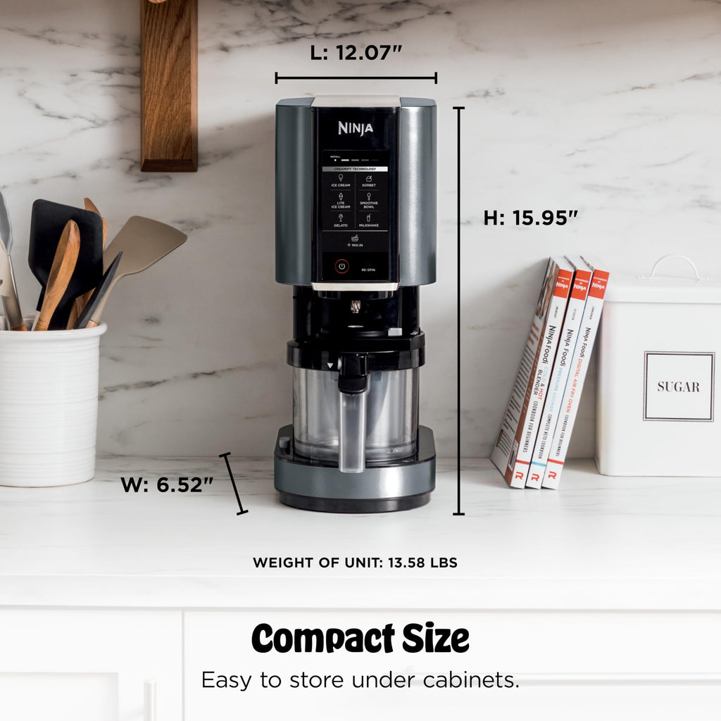 CREAMi Ice Cream Maker | 7-in-1 - IceCream, Gelato, Sorbet, Milkshakes, Mix-ins, Smoothie Bowls & More | Includes (1) Dishwasher Safe 16 oz. Pint with storalid | Black | NC299AMZ | 7-in-1 One-Touch Programs for Ice Cream, Gelato, Sorbet, Mi