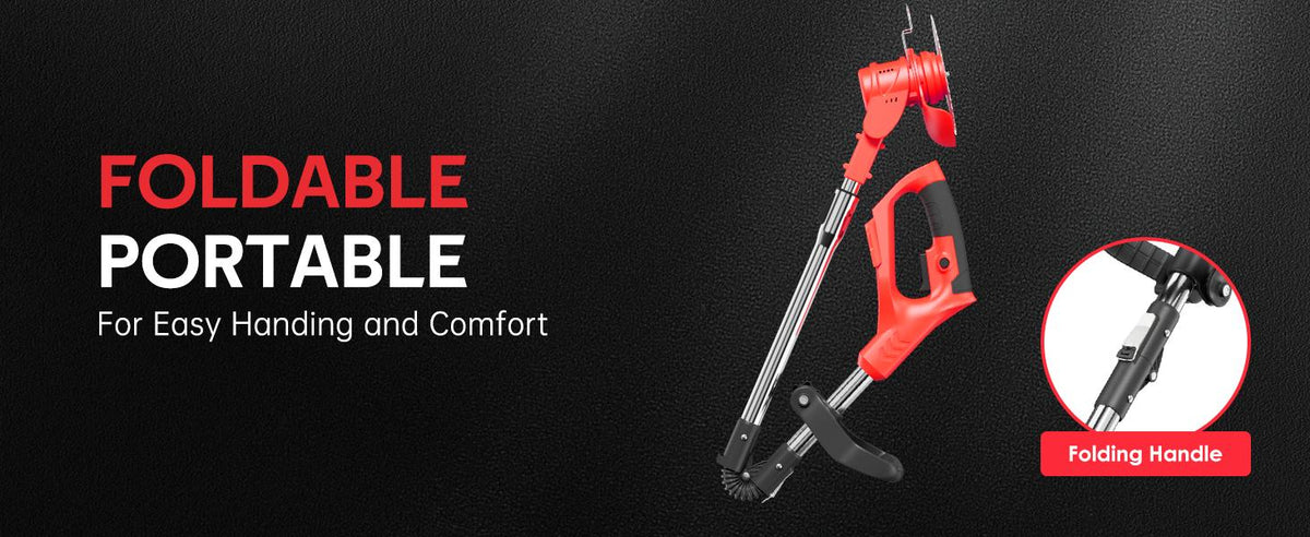 21V Cordless Weed Wacker, Lightweight 3-in-1 Grass Trimmer/Brush Cutter/Edger, 2.0Ah Battery Powered Weed Eater, Foldable Stringless Lawn Edger, Adjustable Height Electric Mower for Garden