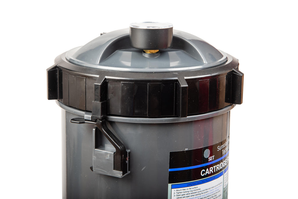cartridge filter system with pressure gauge for swimming pools 90sf
