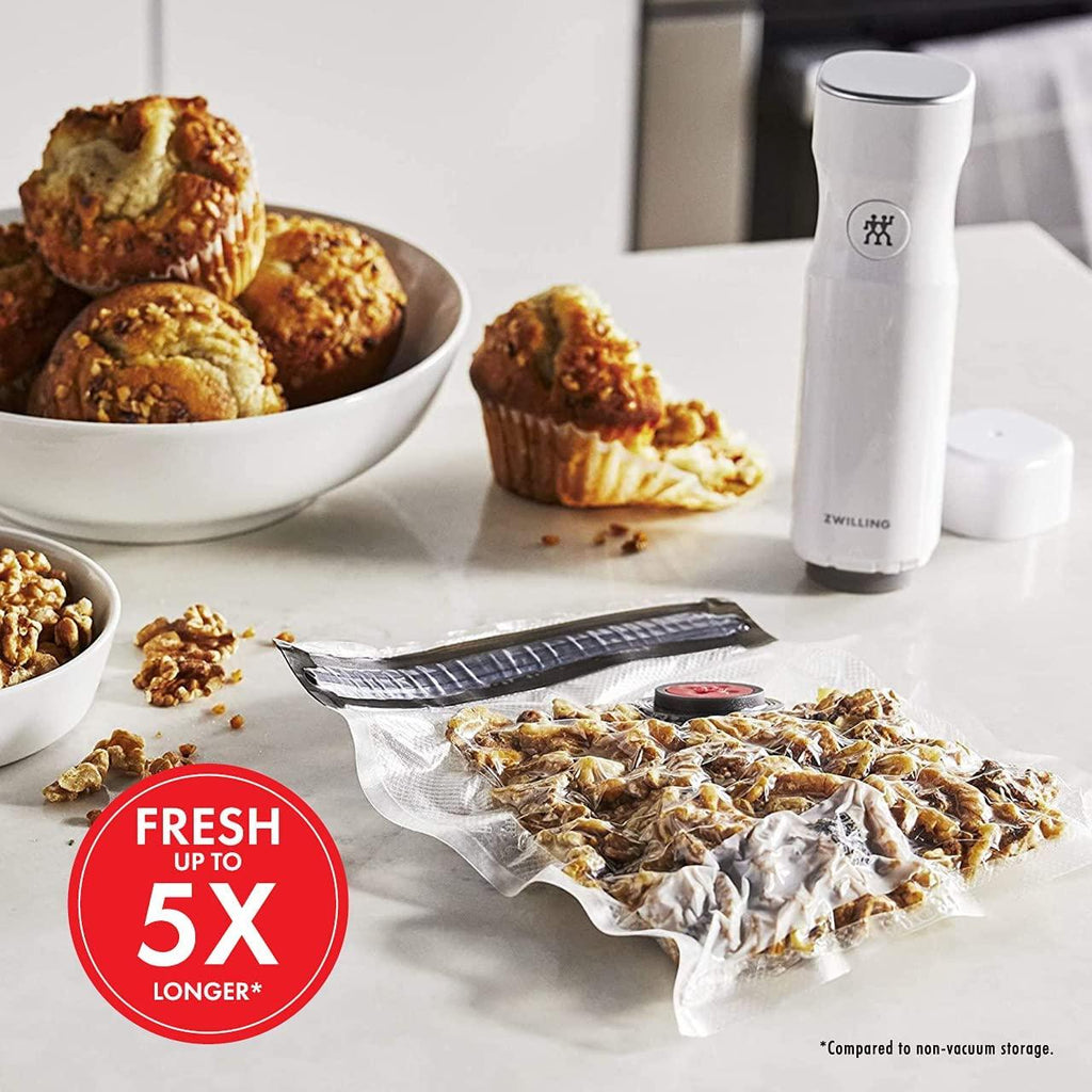 ZWILLING Fresh & Save 12-Piece Large Vacuum Sealer Bags, 2 1/4 Gallon Reusable Sous Vide Bags, Meal Prep