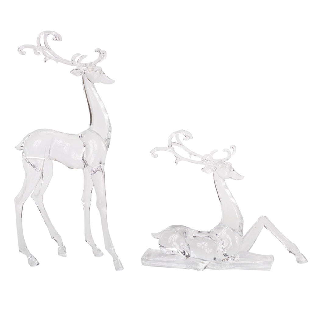 Deer Figurines (Set of 2) 10.75"H,17.75"H Acrylic