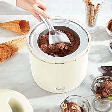 Deluxe Gelato & Ice Cream Maker - HomeMade Dessert Maker with One-Touch Churning - Space-Saving  & Easy to Clean - 2 Quarts, Aqua