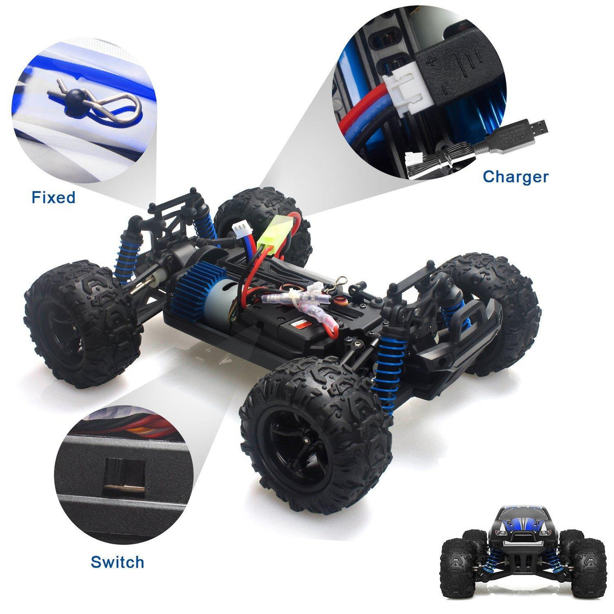 IMDEN Remote Control Car, Terrain RC Cars, Electric Remote Control Off Road Monster Truck, 1:18 Scale 2.4Ghz Radio 4WD Fast 30 M