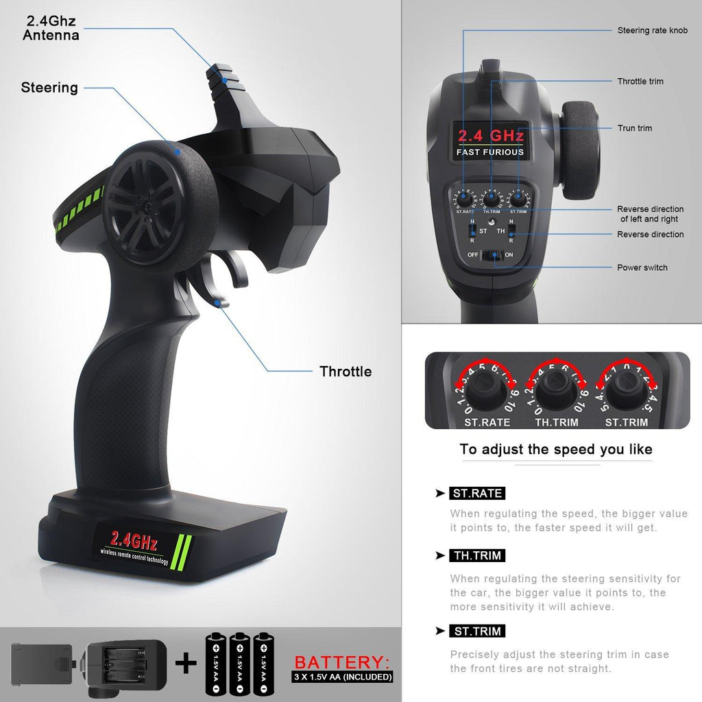 IMDEN Remote Control Car, Terrain RC Cars, Electric Remote Control Off Road Monster Truck, 1:18 Scale 2.4Ghz Radio 4WD Fast 30 M