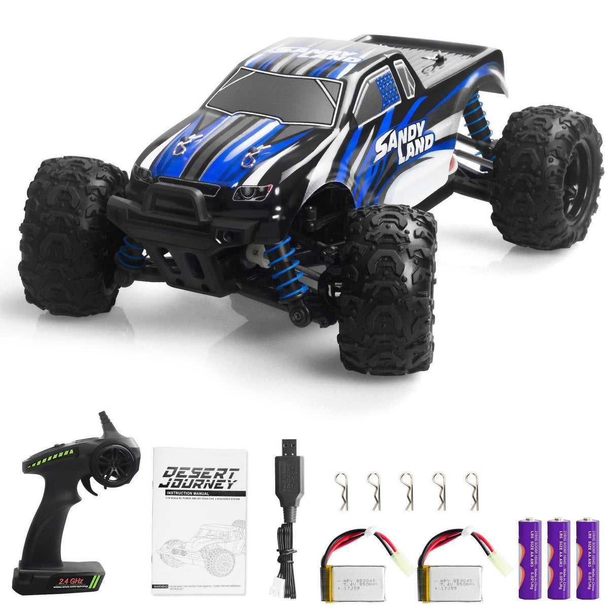 IMDEN Remote Control Car, Terrain RC Cars, Electric Remote Control Off Road Monster Truck, 1:18 Scale 2.4Ghz Radio 4WD Fast 30 M