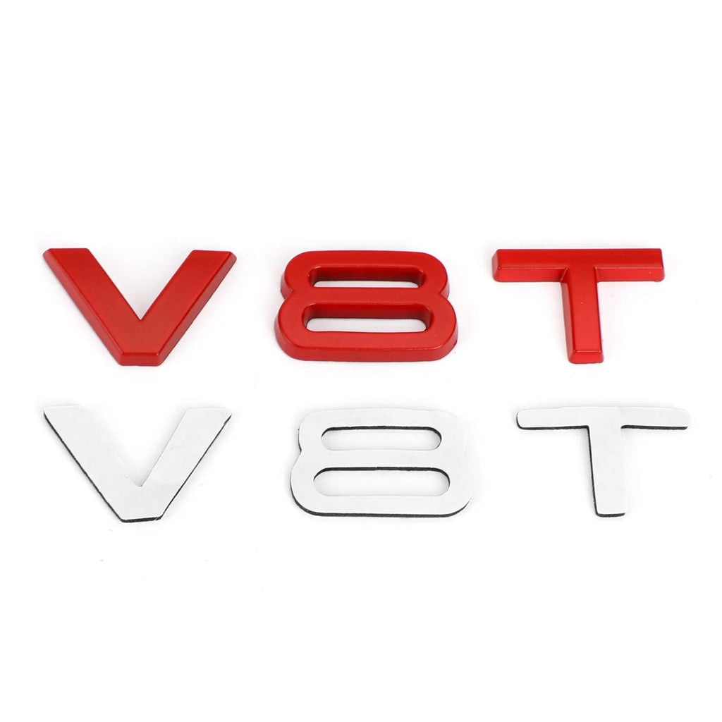 AUDI A1 A3 A4 A5 A6 A7 Q3 Q5 Q7 S6 S7 S8 S4 SQ5 Red V8T Emblem Badge Fit Generic