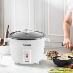 Rice Cooker, 8-Cup (Uncooked) / 16-Cup (Cooked), Pot-Style Rice Cooker and Soup Warmer with One-Touch Control, 4 Qt, White, ARC-368NG