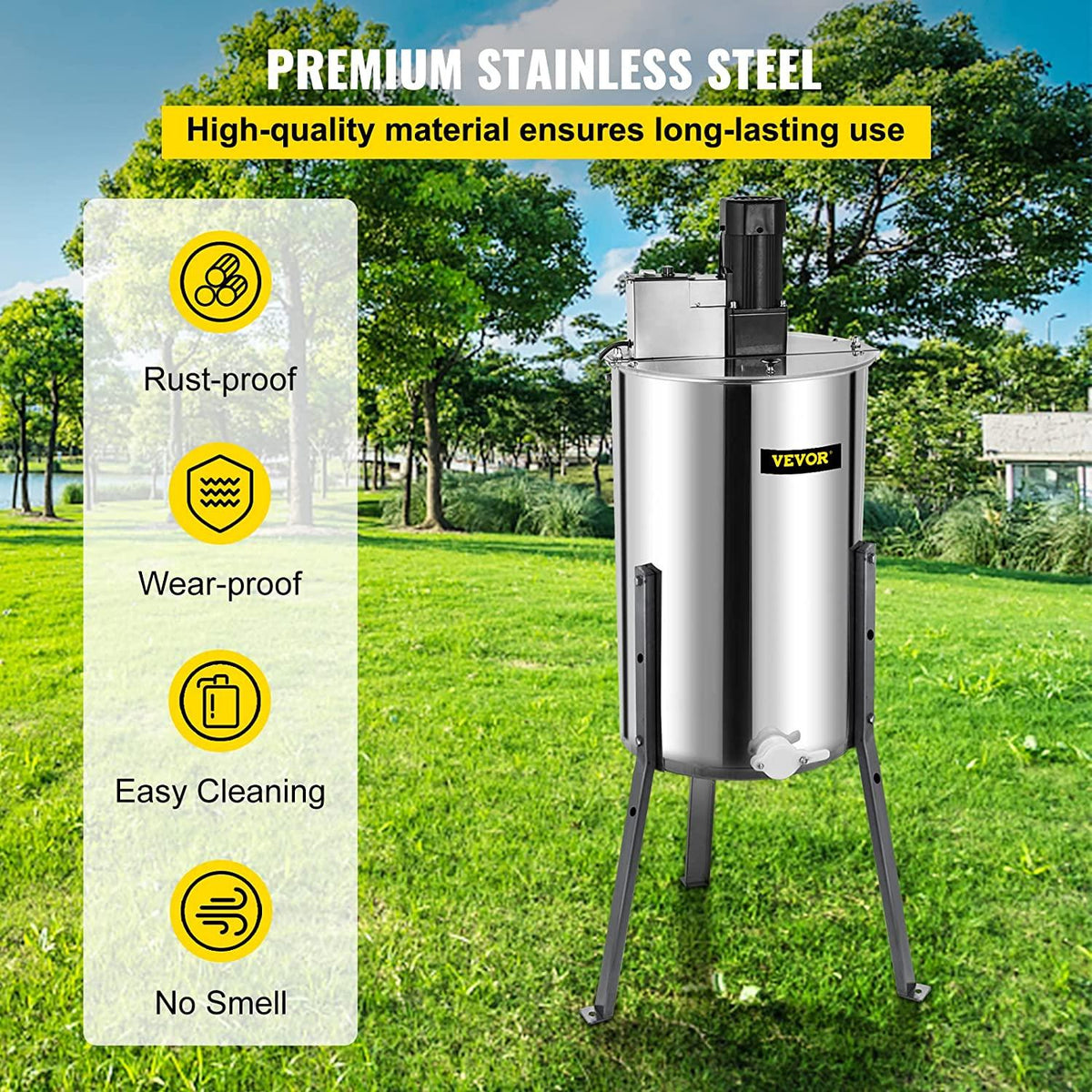happybuy honey extractor bee honey extractor electric honeycomb spinner 2 two frame stainless steel beekeeping accessory (2 frame electric honey extractor)