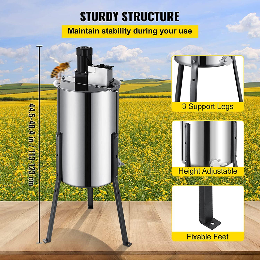 happybuy honey extractor bee honey extractor electric honeycomb spinner 2 two frame stainless steel beekeeping accessory (2 frame electric honey extractor)