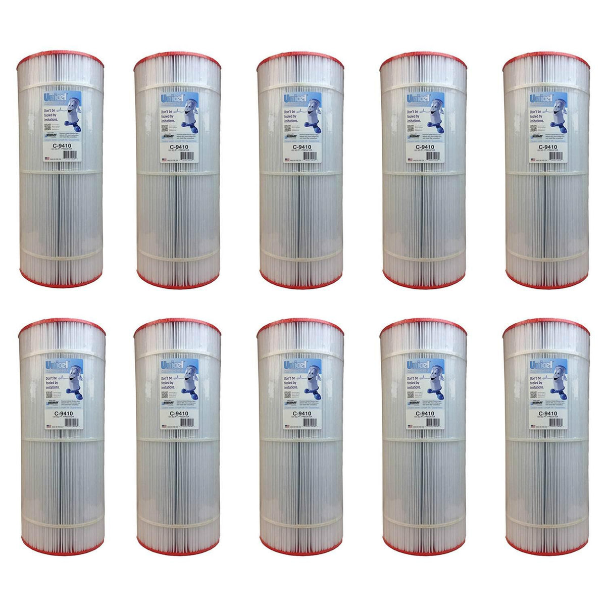 unicel 100 square feet sharp pleats swimming pool cartridge filter (10 pack)