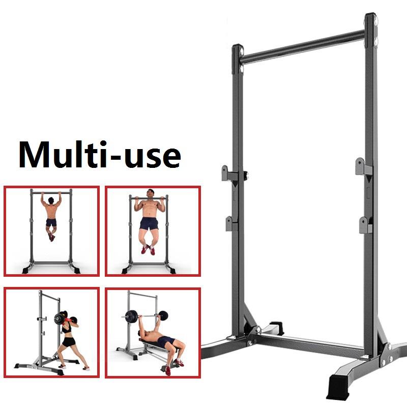 Multi-Function Barbell Rack Dip Stand Height Adjustable Barbell Stand Weight Lifting Rack Gym Family Fitness Squat Rack Weight Lifting Bench Press Dipping Station, Barbell and Bench Not Inclueded