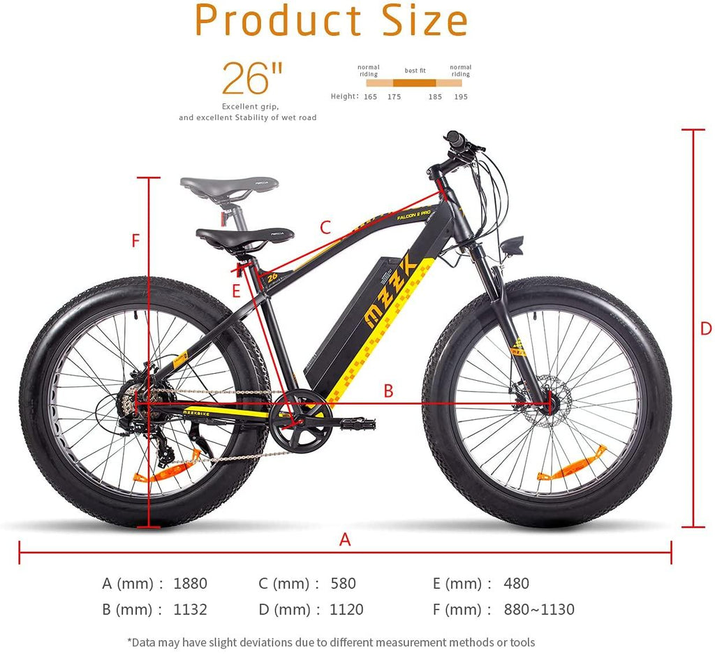 Sarahbridal 750W BAFANG Motor Electric Bike 26” Aluminum Electric Mountain Bike 7 Speed E-Bike, 48V Lithium Samsung Battery Snow Beach E-Bike for Adults