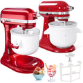 Ice Cream Attachment Compatible with  4.5/5/6/7QT Mixers | Makes 2 Quarts of Ice Cream,Compatible with  Ice Cream Maker Attachment,Dishwasher safe(Not Fit 3.5QT Mixers)