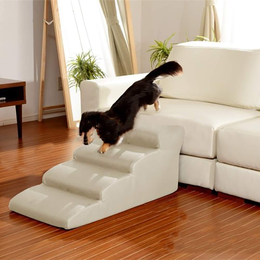 taste of home 4 Steps Dog Stairs to Get On High Bed for Cat and Pet Steps at Home Or Portable Travel,Load 50kg (Color : Black)