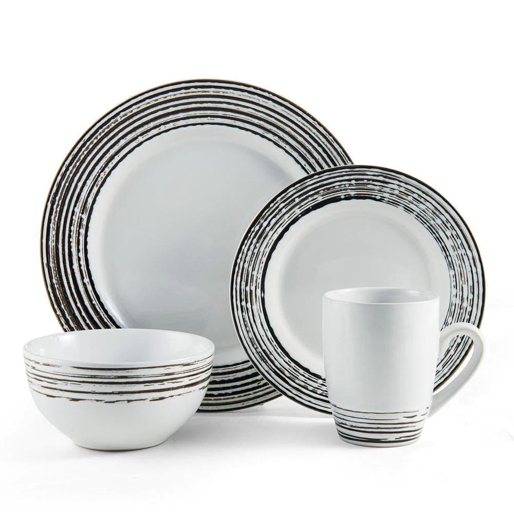 Bryson White 16 Piece Dinnerware Set, Service for 4