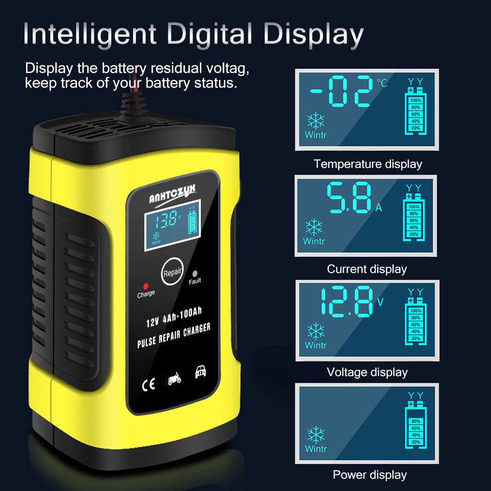 12V 6A Fully-Automatic Smart Trickle Charger: Keep Your Car, Motorcycle, Boat, RV, ATV & Lawn Mower Batteries Charged & Repaired!