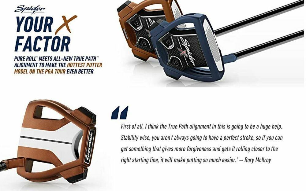 TaylorMade Spider X Copper Single Bend Mallet Putter 34" Inch + Cover NEW #79748
