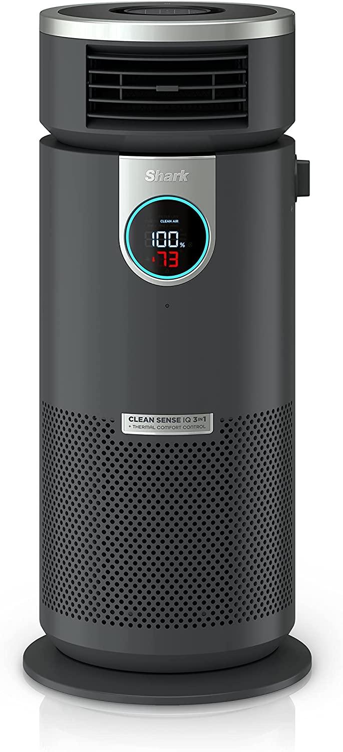 Shark HC452 3-in-1 Air Purifier, Heater &amp; Fan with NanoSeal HEPA, Cleansense IQ, Antimicrobial &amp; Odor Lock, for 500 Sq. Ft, Captures 99.98% of Particles, Dust, Allergens &amp; Smoke, 0.1–0.2 Microns, Grey