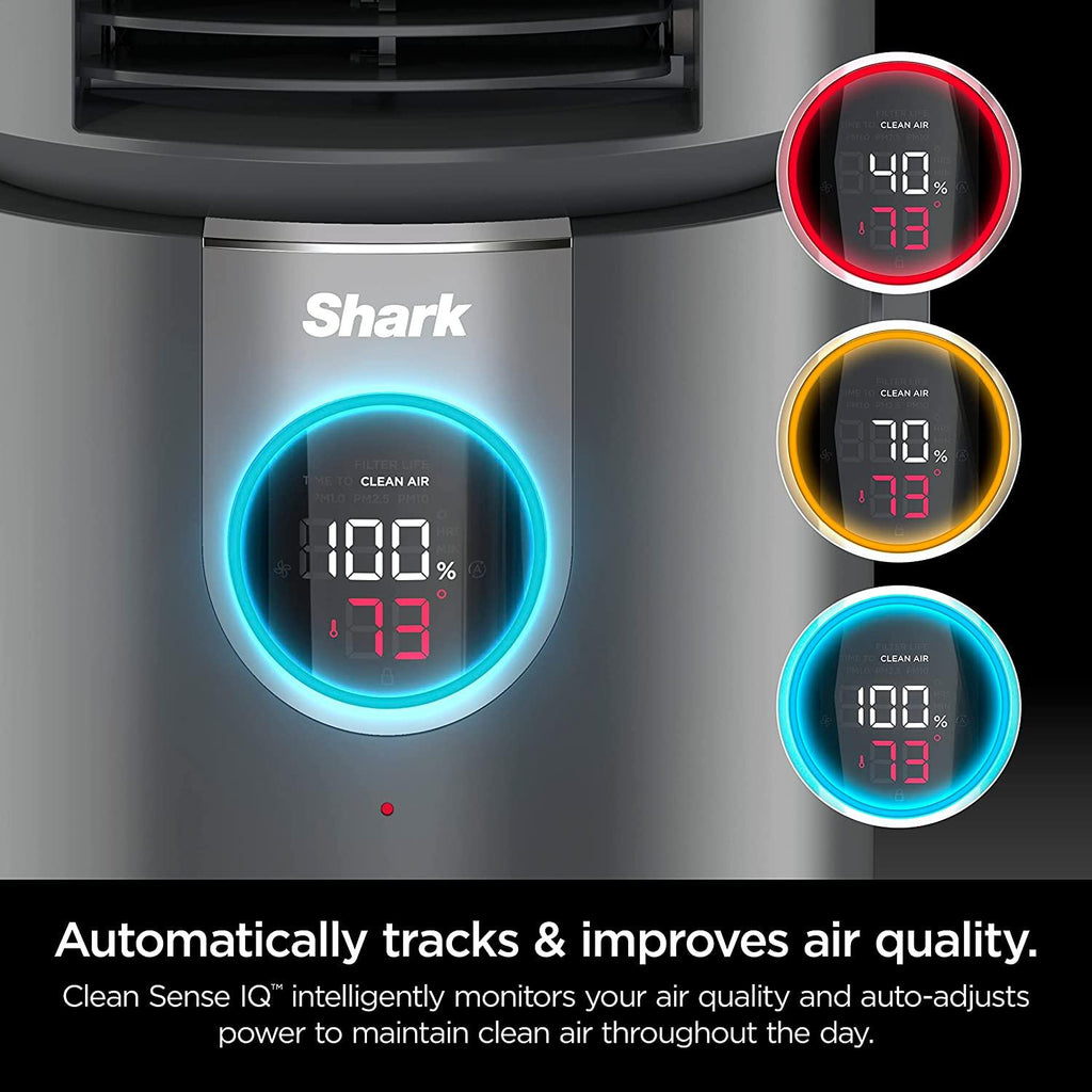 Shark HC452 3-in-1 Air Purifier, Heater &amp; Fan with NanoSeal HEPA, Cleansense IQ, Antimicrobial &amp; Odor Lock, for 500 Sq. Ft, Captures 99.98% of Particles, Dust, Allergens &amp; Smoke, 0.1–0.2 Microns, Grey