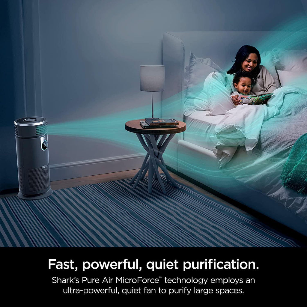 Shark HC452 3-in-1 Air Purifier, Heater &amp; Fan with NanoSeal HEPA, Cleansense IQ, Antimicrobial &amp; Odor Lock, for 500 Sq. Ft, Captures 99.98% of Particles, Dust, Allergens &amp; Smoke, 0.1–0.2 Microns, Grey