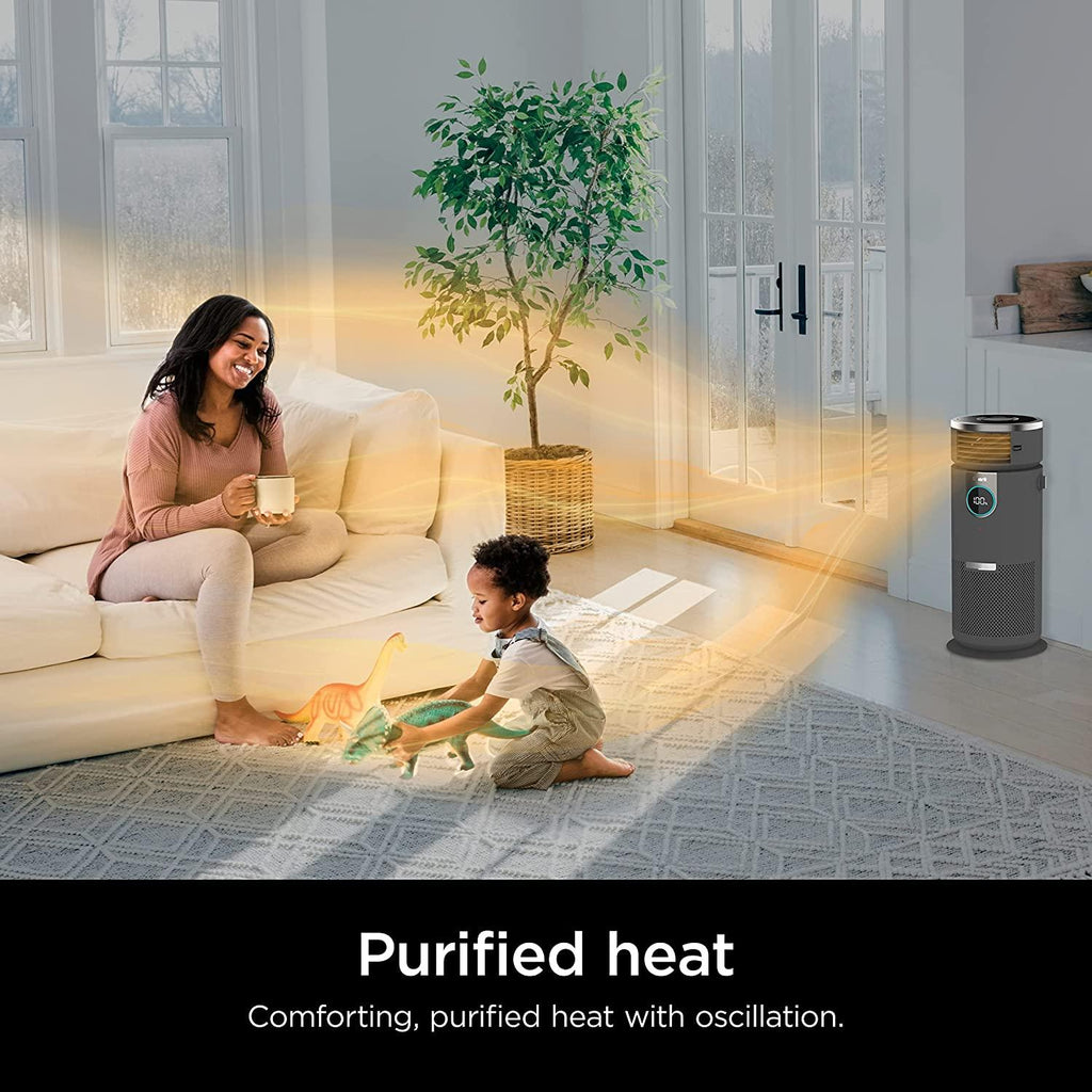 Shark HC452 3-in-1 Air Purifier, Heater &amp; Fan with NanoSeal HEPA, Cleansense IQ, Antimicrobial &amp; Odor Lock, for 500 Sq. Ft, Captures 99.98% of Particles, Dust, Allergens &amp; Smoke, 0.1–0.2 Microns, Grey