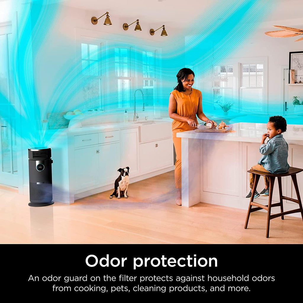 Shark HC452 3-in-1 Air Purifier, Heater &amp; Fan with NanoSeal HEPA, Cleansense IQ, Antimicrobial &amp; Odor Lock, for 500 Sq. Ft, Captures 99.98% of Particles, Dust, Allergens &amp; Smoke, 0.1–0.2 Microns, Grey