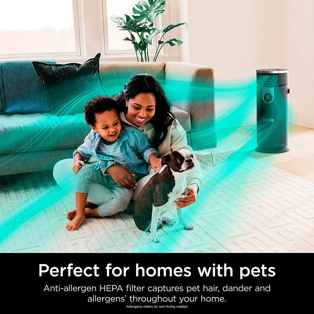 Shark HC452 3-in-1 Air Purifier, Heater &amp; Fan with NanoSeal HEPA, Cleansense IQ, Antimicrobial &amp; Odor Lock, for 500 Sq. Ft, Captures 99.98% of Particles, Dust, Allergens &amp; Smoke, 0.1–0.2 Microns, Grey