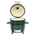 YNNI KAMADO 15.7 inch Grills and Bundles BBQ, Ceramic, Egg, Twin Thermometer Lid