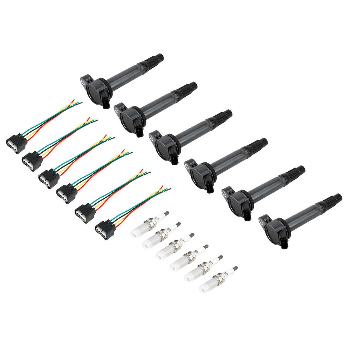 2010-2023 TOYOTA 4RUNNER 6PCS Ignition Coils+Connectors+Spark Plug UF487 90919-02251 90919-A2002 Generic