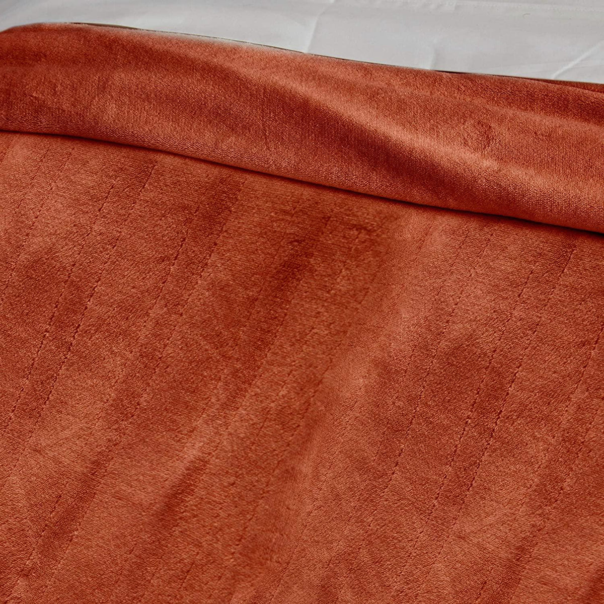 | Cabin Comfort Plush Heated Electric Warming Blanket, Queen, Clay