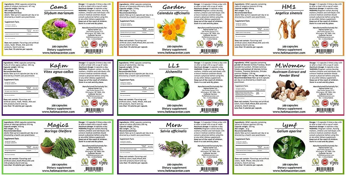 Hekma Center Supplements Package for Fibroids - 100% Natural Herbs, Vitamins, and Dietary Supplements for Fibroids - Pure Organic - Vegan - Fibroid