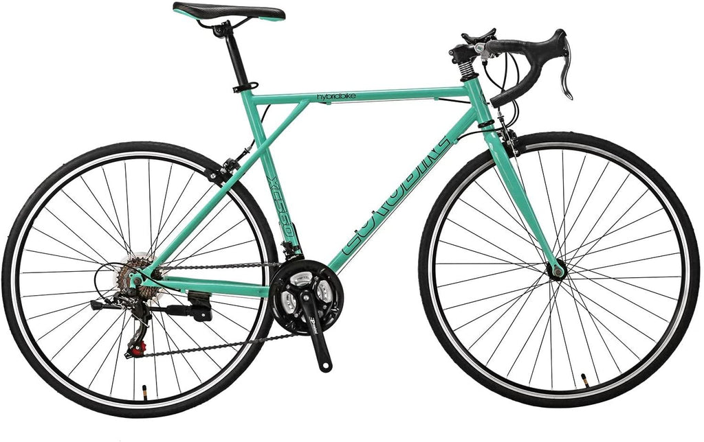Eurobike OBK XC560 Road Bike 700C Wheels 56cm Frame for Men 21 Speed City Commuter Bicycle Complete Racing Bikes (Green)