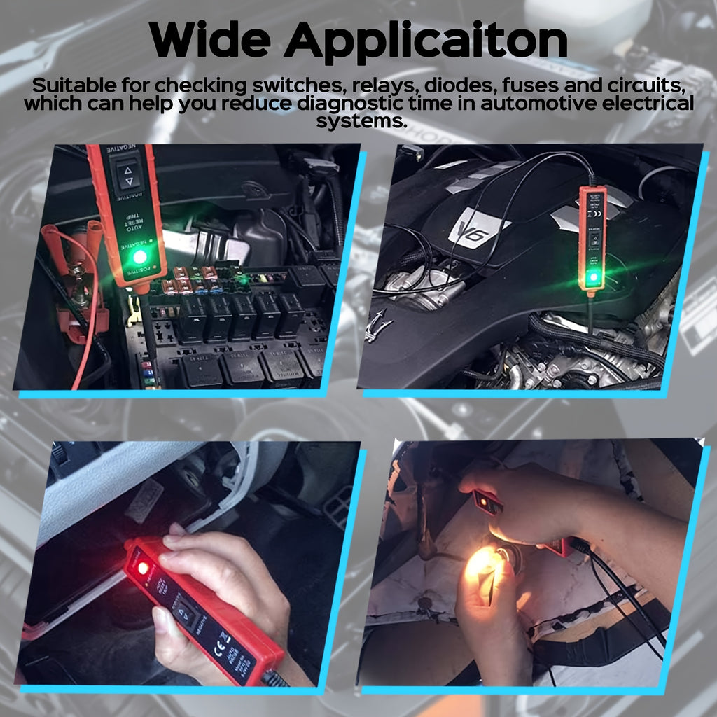 Power Circuit Probe Tester 6-24V DC Test Light Short Circuit Automotive Component Electrical Polarity Identify Continuity Tester , Overload Protection