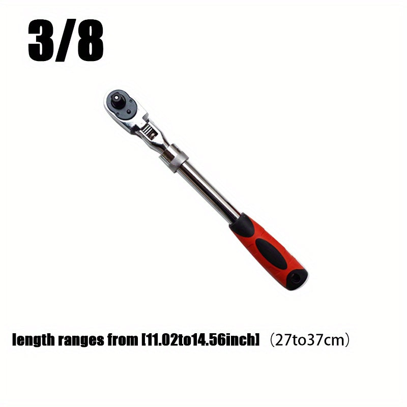 1/4 3/8 1/2 Telescopic Head Ratchet Wrench 72-Tooth Chrome Vanadium Steel Telescopic Head Ratchet Wrench, Automatic  Release Wrench