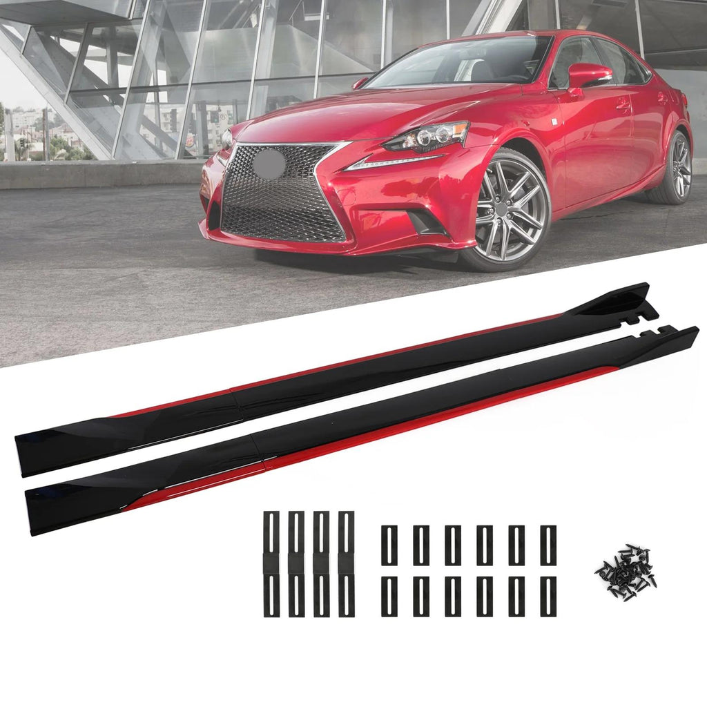 78.7" Universal Side Skirt Extensions Rocker Panel Splitters Lip Polypropylene Fit VW Golf MK5 MK6 MK7 CC Passat Jetta Polo Scirocco Generic