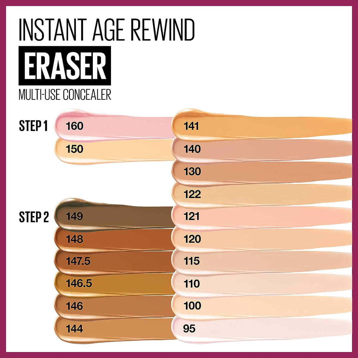 Maybelline Instant Age Rewind Eraser Dark Circles Treatment Multi-Use Concealer, 100, 1 Count (Packaging May Vary)