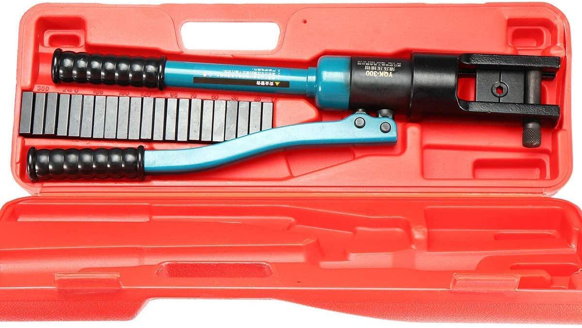 Yadianna Hand Tools 10-300 Set Handheld Cable Wire Hexagonal Clamp Hydraulic Crimper Plier Tools