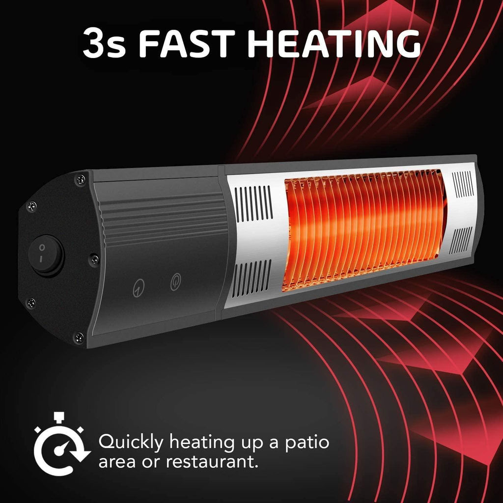 SESSLIFE 1500W Electric Heater for Indoor Outdoor Use, Patio Infrared Heater with Remote, Heat Setting &amp; Overheating Protection, TE1982
