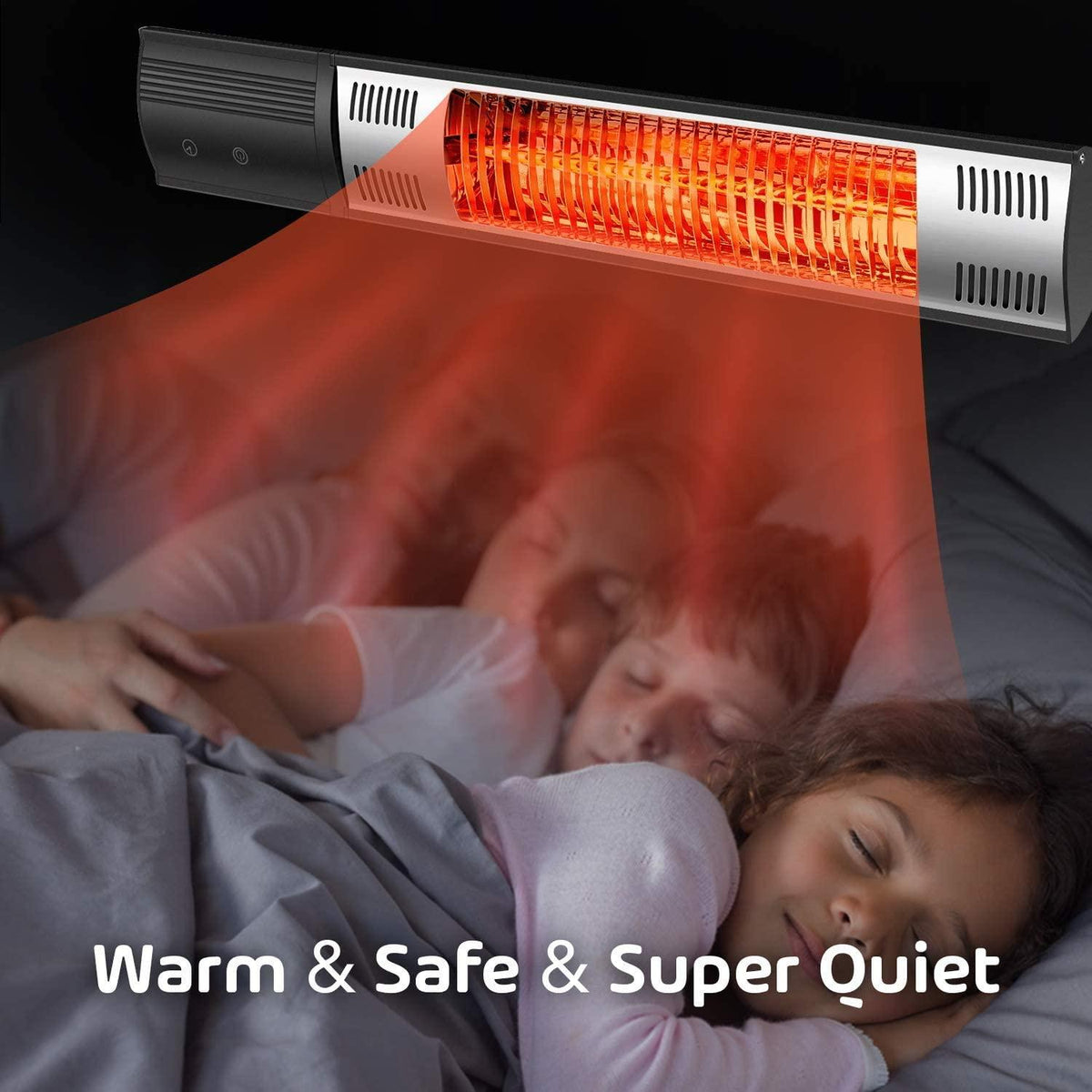 Indoor Outdoor Heater, SESSLIFE 1500W Electric Wall-Mounted Infrared Heater, Remote Control Heater with Power Settings and Timer, TE1981