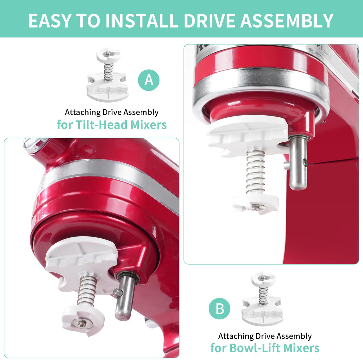 Ice Cream Attachment Compatible with  4.5/5/6/7QT Mixers | Makes 2 Quarts of Ice Cream,Compatible with  Ice Cream Maker Attachment,Dishwasher safe(Not Fit 3.5QT Mixers)