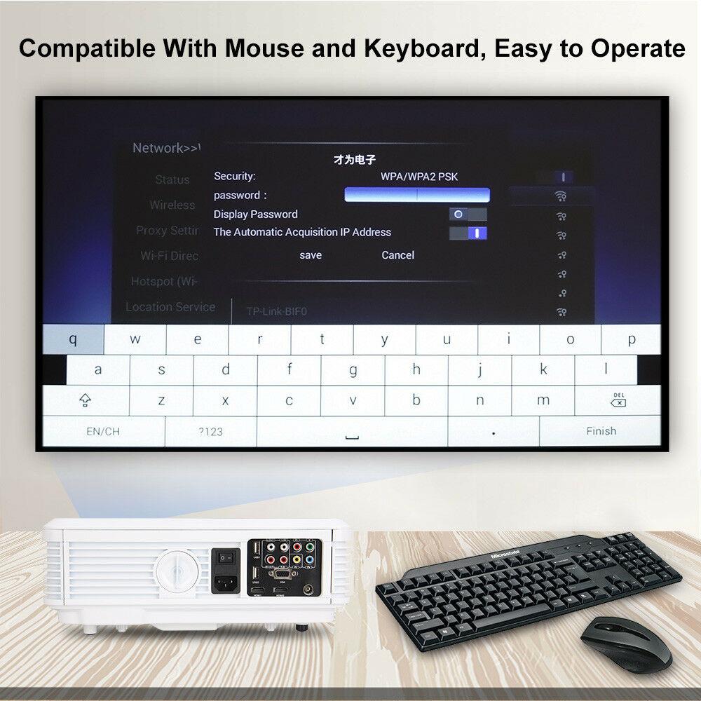 1280*800 android home theater projector movie game wireless hdmi airplay tv zoom