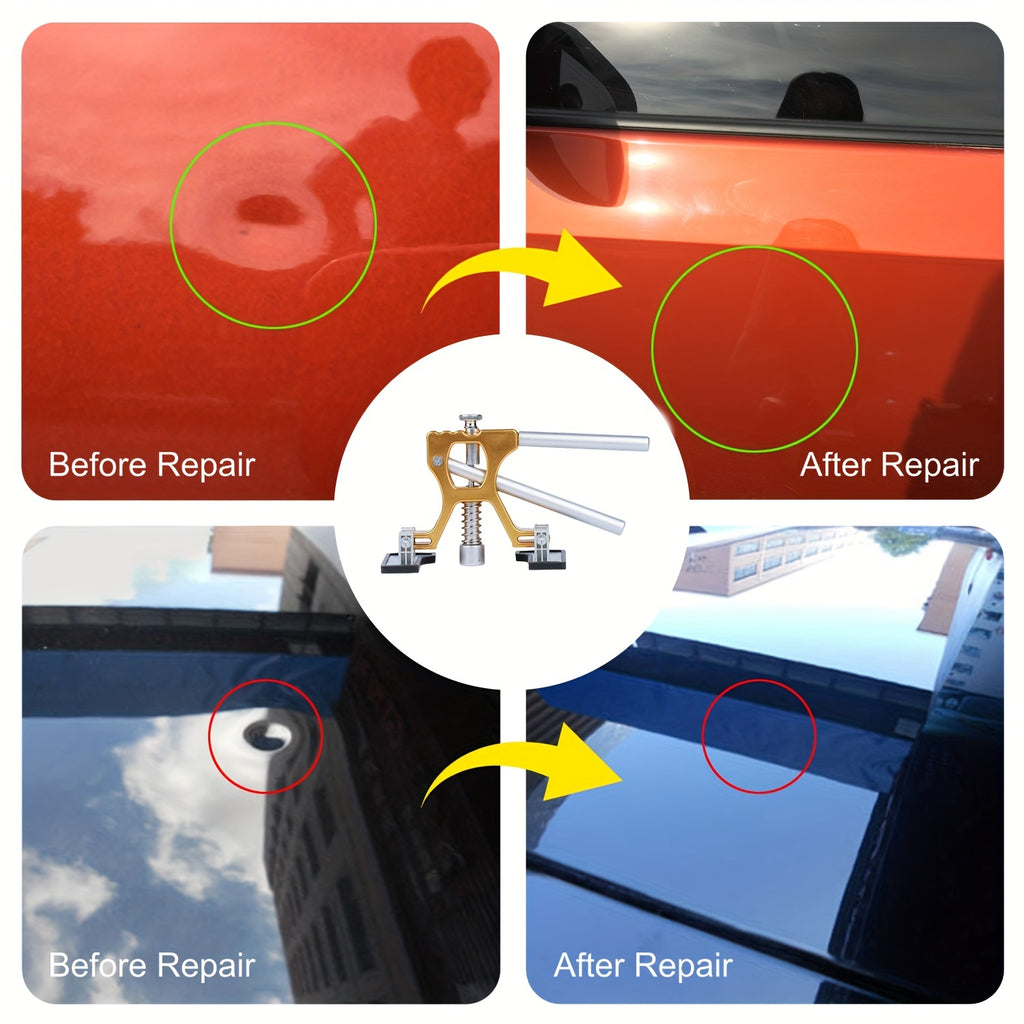 Auto Body Dent Repair Kit, Car Dent Puller With Golden Dent Puller For Auto Body Dent Removal, Minor Dent And Deep Dent Removal