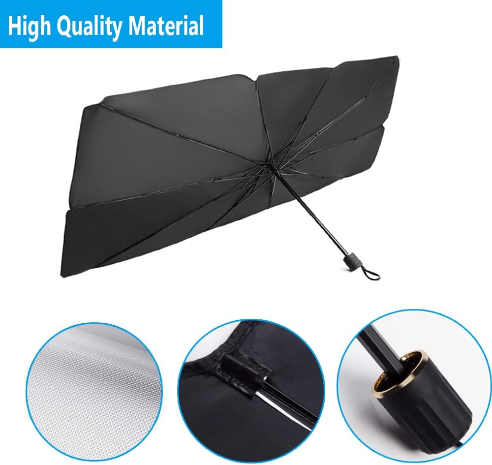 Coricha Windshield Sunshade Umbrella Brella Shade for Car Sun Shade Cover 31 * 57" As Seen on TV UV Block Front Window Heat Insulation Protection (Black Eyes)