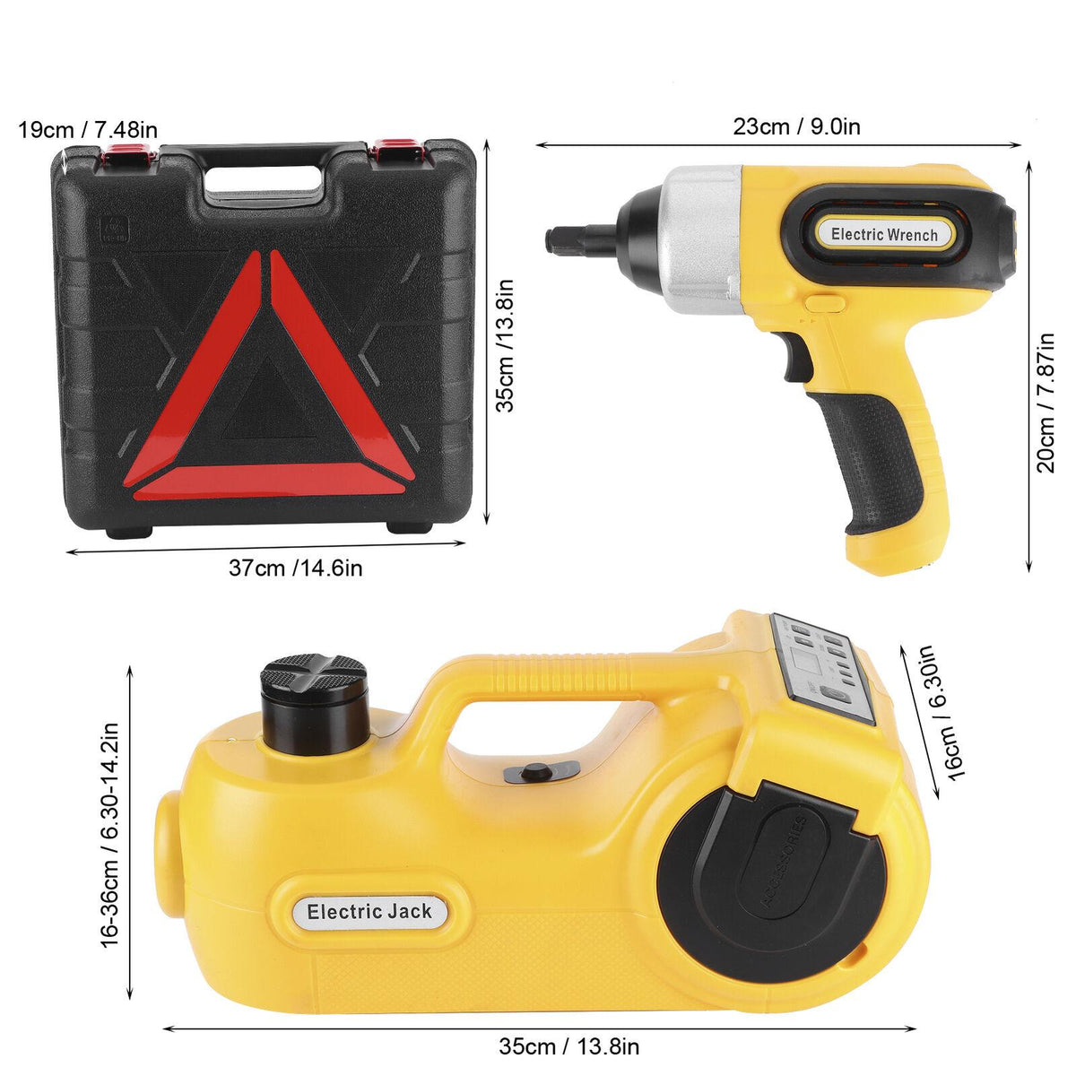 Electric Hydraulic Floor Jack & Impact Wrench Set 12V 5T 155-450mm For Car SUV