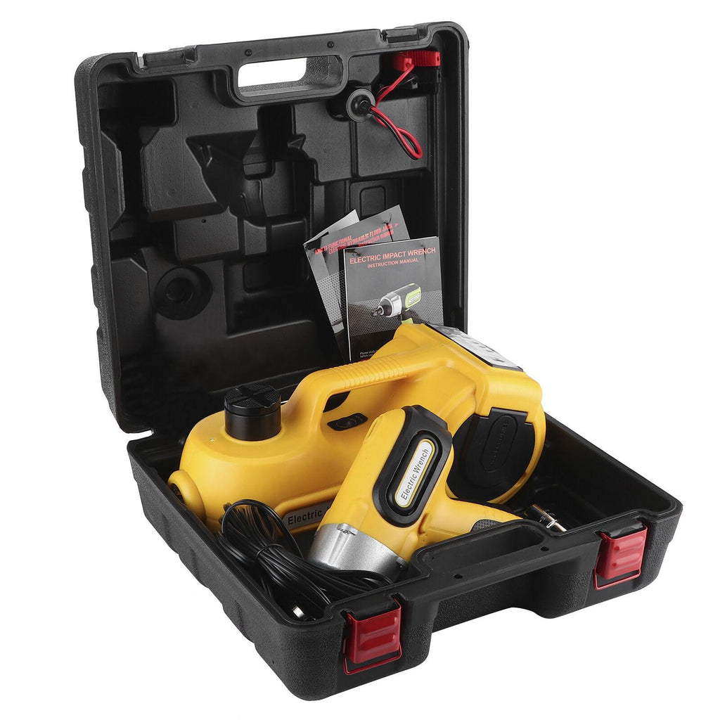 Electric Hydraulic Floor Jack & Impact Wrench Set 12V 5T 155-450mm For Car SUV