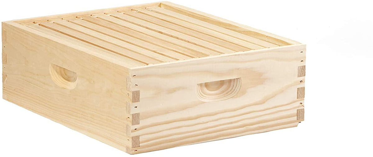 little giant 10-frame medium super beehive body with frames for beekeeping (item no. medbox10)
