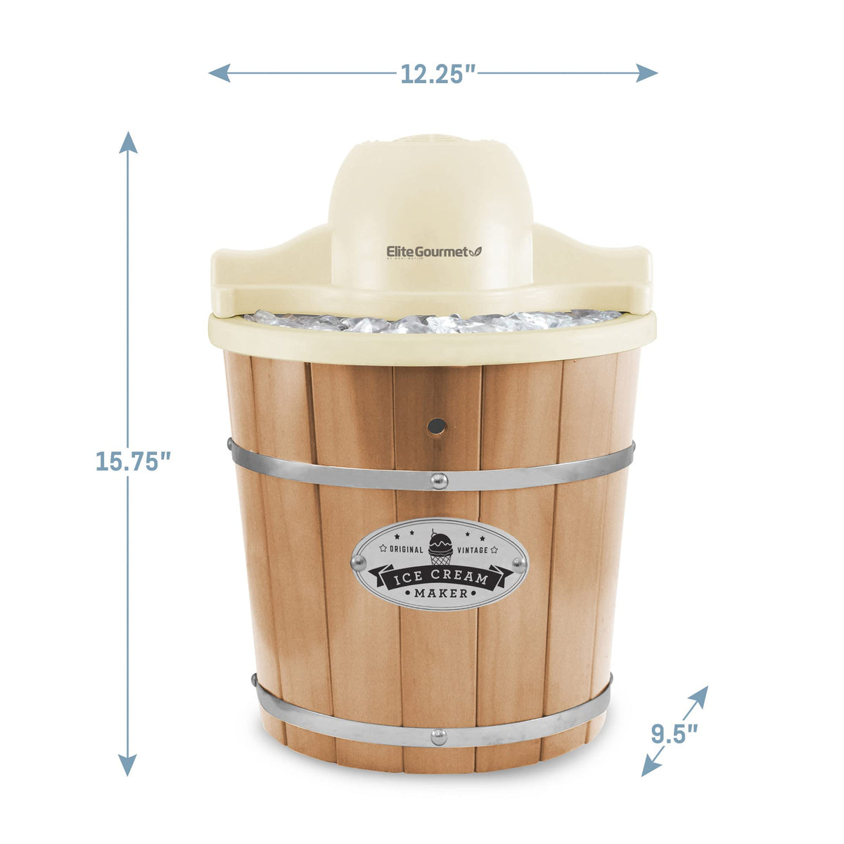 EIM-924LX 4 quart Old Fashioned Electric Ice Cream Maker, Pine Bucket